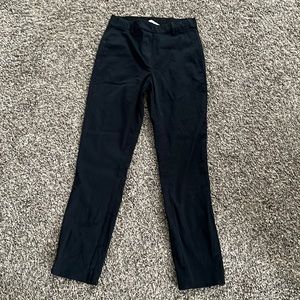 Black pants.  Elastic waist.